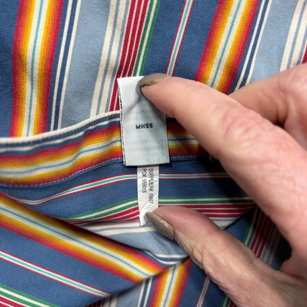 Polo Ralph Lauren Mens Striped Button Down Shirt Large‎ Multi Color #1137